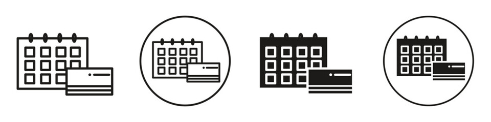 Annual fee symbol sign icon. set collection of calendar with plastic credit or debit card shows money charge towards annum bill payment of financial e commerce banking fees in dollar cost.