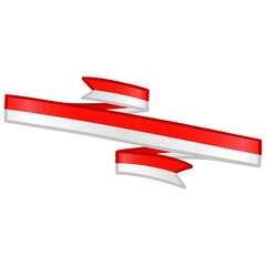 Indonesian Flag Ribbon Illustration Design Icon