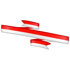 Indonesian Flag Ribbon Illustration Design Icon Vector