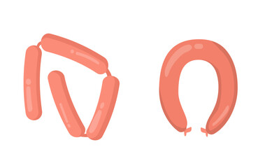 Set of meat products vector concept