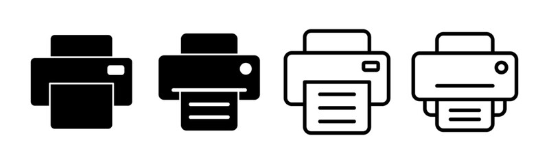 Print icon set illustration. printer sign and symbol