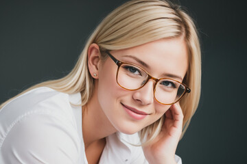 Fototapeta premium portrait of a woman wearing glasses. Generative AI