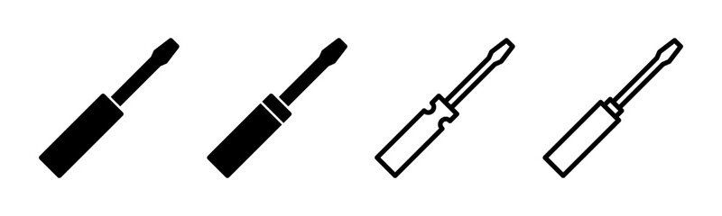 Screwdriver icon set illustration. tools sign and symbol