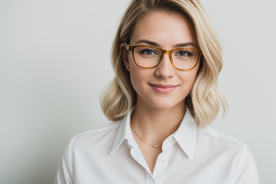 portrait of a woman wearing glasses. Generative AI