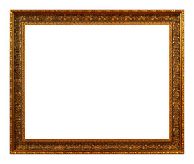 Antique gold frame isolated on the white background