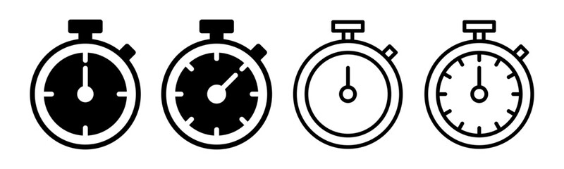 stopwatch icon set illustration. Timer sign and symbol. Countdown icon. Period of time