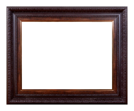 Antique brown frame isolated on the white background