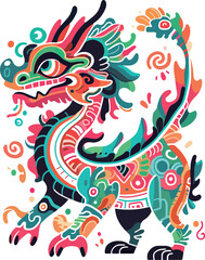Chinese traditional dragon image cartoon head stickers material