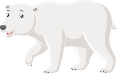 Obraz na płótnie Canvas Cute polar bear isolated on white background
