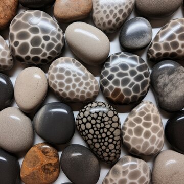 Petoskey stones texture  illustration made with Generative AI