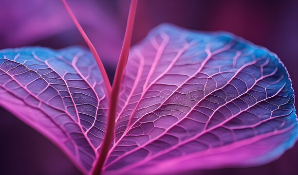  natural macro texture of beautiful leaves toned in blue and purple pink tones flat lay miki 