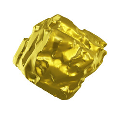 3D gold nugget isolated. 