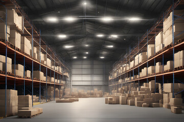 a warehouse at different angles - obrazy, fototapety, plakaty
