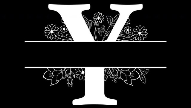 Letter Y monogram animated, with ALPHA Channel (Transparent Background) In 4K Resolution