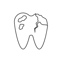 Dirty tooth icon design. isolated on white background. vector illustration