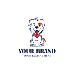 Dog pet shop cartoon logo vector