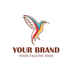 Hummingbird logo design vector