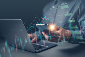 investment, graph, finance, financial, investing, technology, buy, sell, price, business. view at smartphone to check my position investment via indicator and experience. invest has risk, pls careful