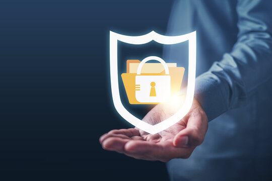 technology, business, firewall, archive, security, transmission, privacy, protection, safety, verification. a palm on hand file transmission, archive technology to protect and safety. firewall to safe