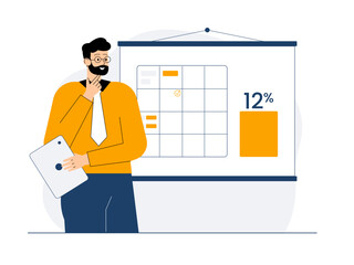 Business Concept illustrations. Vector illustration. Business people vector on white background. Businessman taking part in business activity.