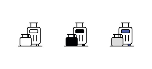 Luggage icon design with white background stock illustration