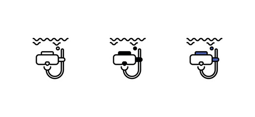 Scuba Diving icon design with white background stock illustration