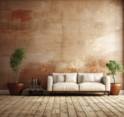 Vintage style photos of the living room or simple blank walls in the countryside. For interior decoration, interior design, café, old, brown. 