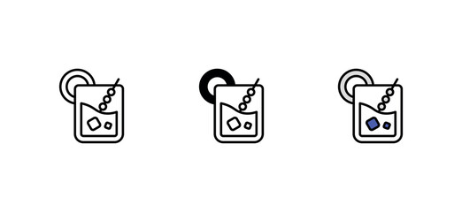 Cocktail icon design with white background stock illustration