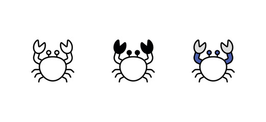 Crab icon design with white background stock illustration