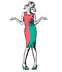 undecided woman betwixt and between