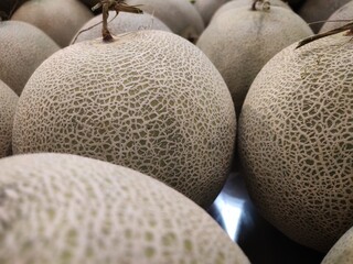 Cantaloupe melon,Honey dew melon, melon. Melons in the market, close-up, selective focus.