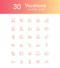 Vacations icons set design with white background stock illustration