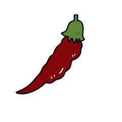 red chili cartoon on white background