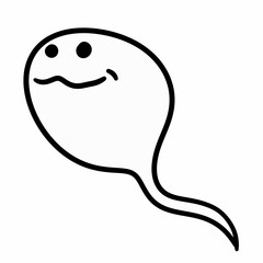 sperm cartoon on white background