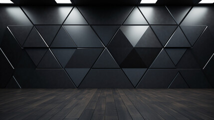  a triangular tile wallpaper with black blocks background with light