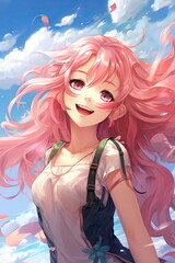 anime girl with long hair