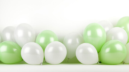 Colorful party balloons pop against the clean canvas of a white background