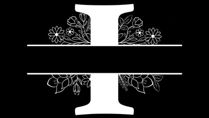 Number One Flowers Monogram Aesthetic White Animated, with ALPHA Channel (Transparent Background) In 4K Resolution