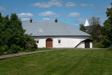 View of a one-storey utility building used for cooking (cookery) on the territory of the Holy...