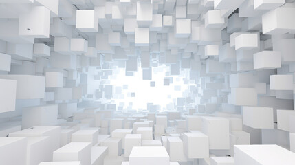  shifted white cube boxes block background wallpaper