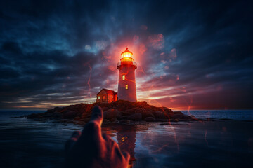 lighthouse on the coast ai generative art