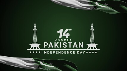 Happy Pakistan Independence Day animation text. Happy independence day of Pakistan. great for greeting card, banner, and social media feed wallpaper stories
