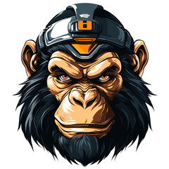 Monkey head mascot vector