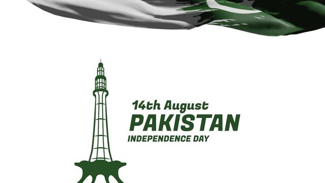 Happy Pakistan Independence Day animation text. Happy independence day of Pakistan. great for greeting card, banner, and social media feed wallpaper stories
