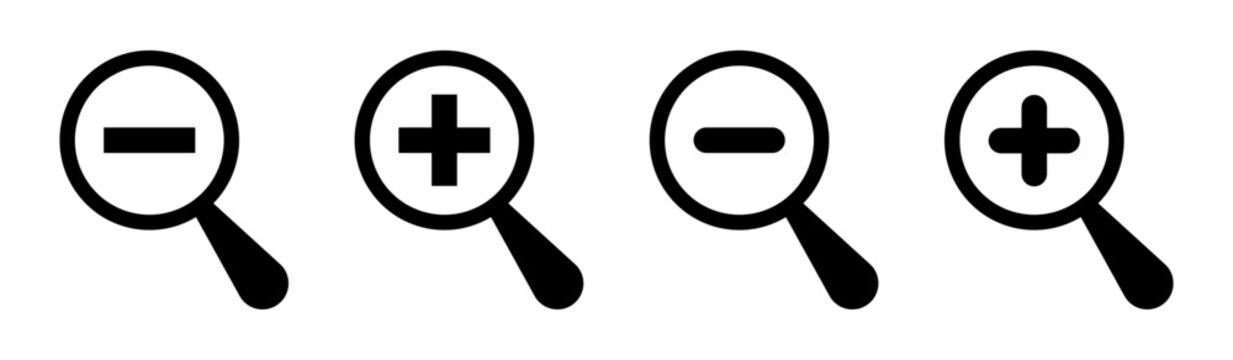 Increase-decrease magnifiers icons