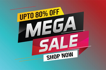 mega sale word concept vector illustration with lines and 3d style, landing page, template, ui, web, mobile app, poster, banner, flyer, background, gift card, coupon, label, wallpaper	