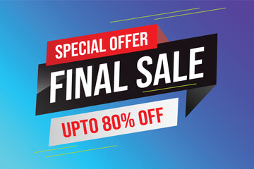 Special offer final sale tag. Banner design template for marketing. Special offer promotion or retail. background banner modern graphic design for store shop, online store, website, landing page - obrazy, fototapety, plakaty