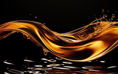 Abstract background with gold petrol oil waves.