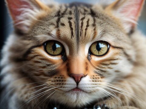 close up photo portrait on beautiful cat