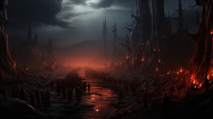 Obraz premium sunset in the forest